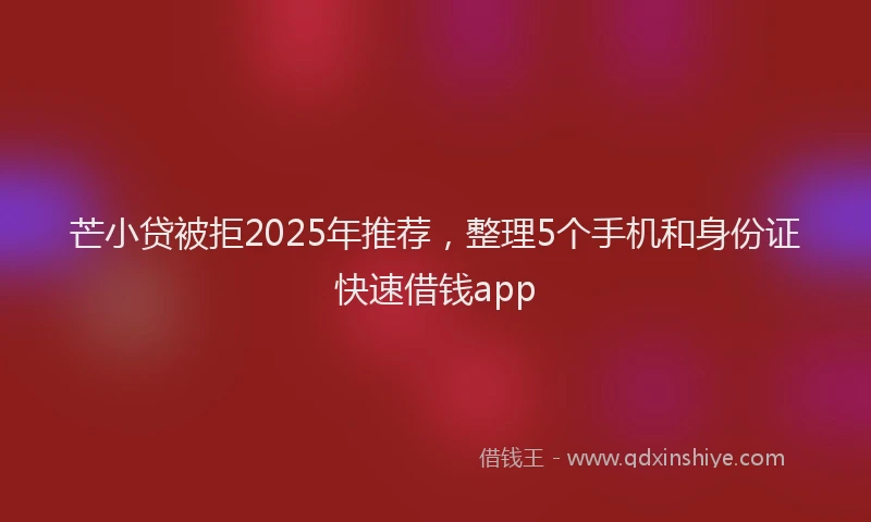 芒小贷被拒2025年推荐，整理5个手机和身份证快速借钱app