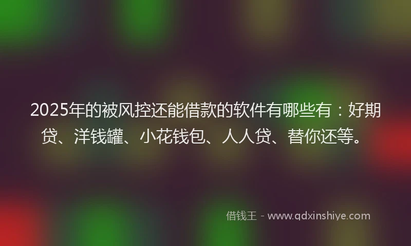 2025年的被风控还能借款的软件有哪些有：好期贷、洋钱罐、小花钱包、人人贷、替你还等。