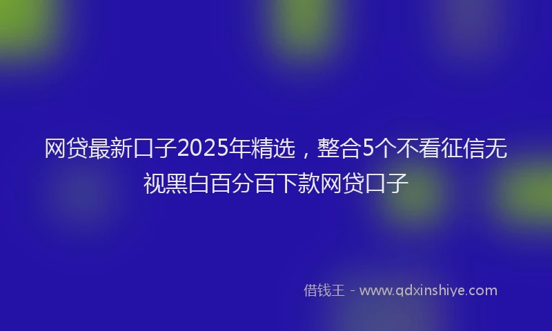 网贷最新口子2025年精选，整合5个不看征信无视黑白百分百下款网贷口子