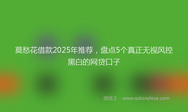 莫愁花借款2025年推荐，盘点5个真正无视风控黑白的网贷口子