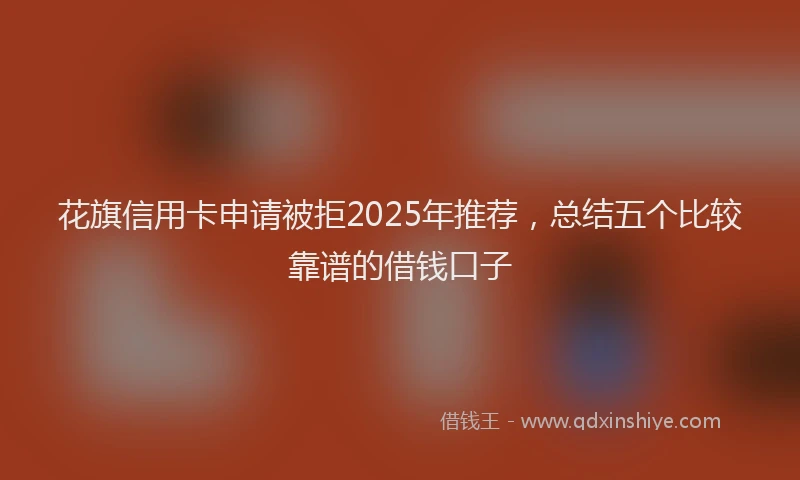 花旗信用卡申请被拒2025年推荐，总结五个比较靠谱的借钱口子