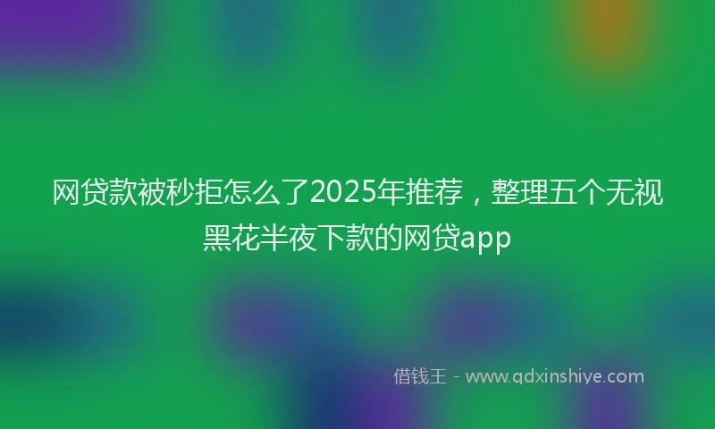 网贷款被秒拒怎么了2025年推荐，整理五个无视黑花半夜下款的网贷app