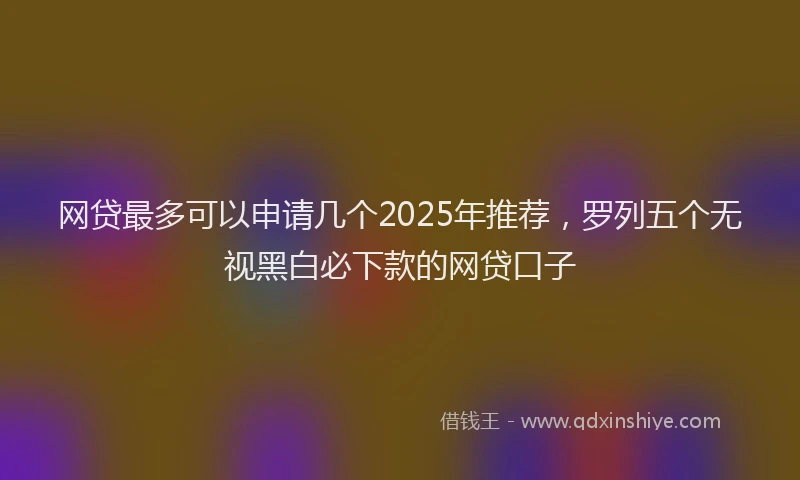 网贷最多可以申请几个2025年推荐，罗列五个无视黑白必下款的网贷口子