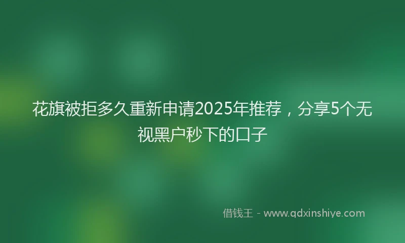 花旗被拒多久重新申请2025年推荐，分享5个无视黑户秒下的口子