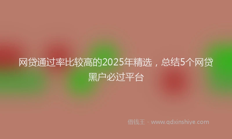 网贷通过率比较高的2025年精选，总结5个网贷黑户必过平台