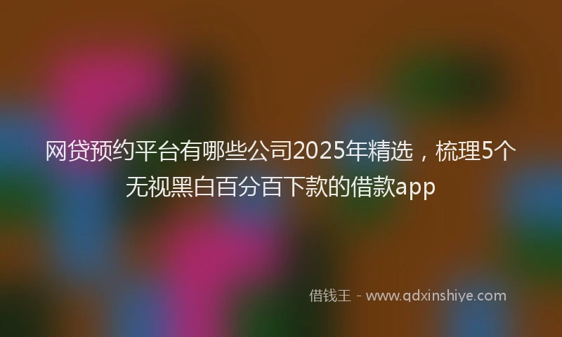 网贷预约平台有哪些公司2025年精选，梳理5个无视黑白百分百下款的借款app