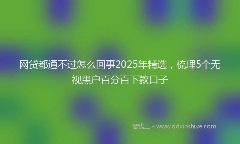 网贷都通不过怎么回事2025年精选，梳理5个无视黑户百分百下款口子