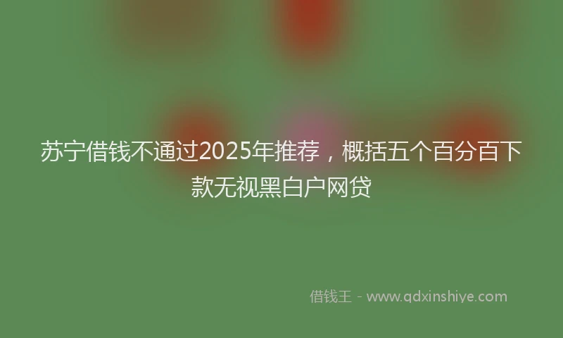 苏宁借钱不通过2025年推荐，概括五个百分百下款无视黑白户网贷