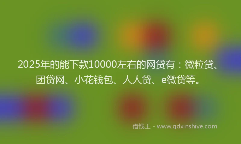 2025年的能下款10000左右的网贷有：微粒贷、团贷网、小花钱包、人人贷、e微贷等。