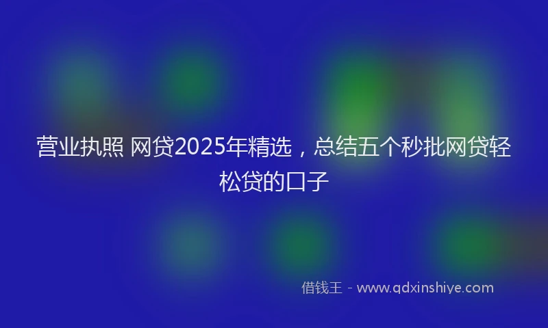 营业执照 网贷2025年精选，总结五个秒批网贷轻松贷的口子