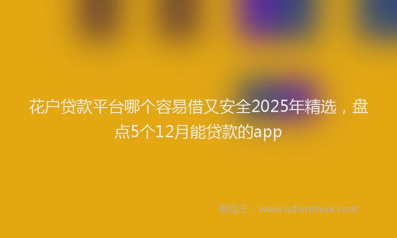 花户贷款平台哪个容易借又安全2025年精选，盘点5个12月能贷款的app