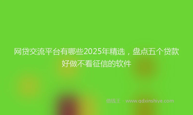 网贷交流平台有哪些2025年精选，盘点五个贷款好做不看征信的软件