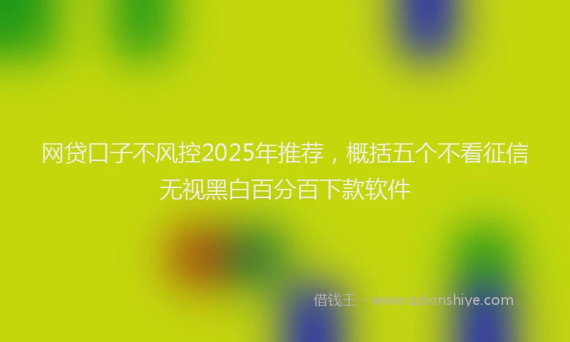 网贷口子不风控2025年推荐，概括五个不看征信无视黑白百分百下款软件