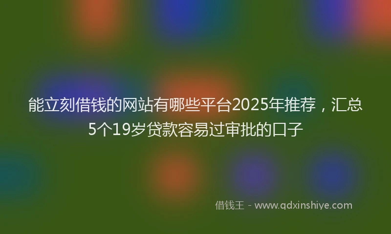 能立刻借钱的网站有哪些平台2025年推荐，汇总5个19岁贷款容易过审批的口子