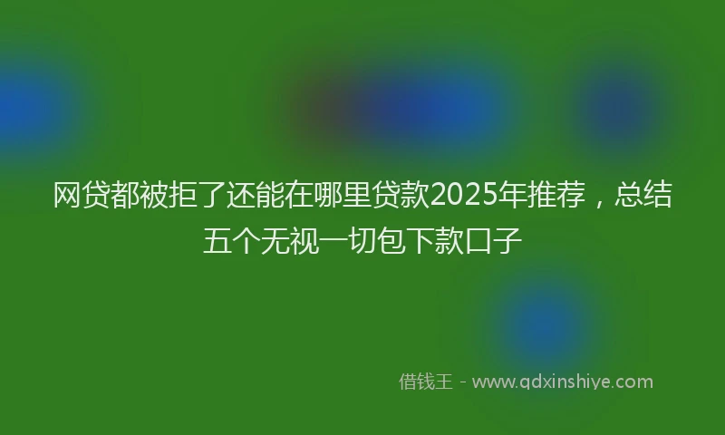 网贷都被拒了还能在哪里贷款2025年推荐，总结五个无视一切包下款口子