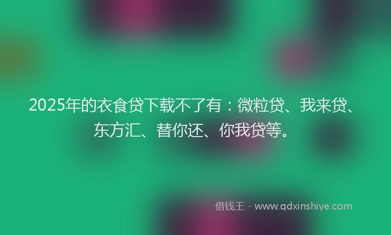 2025年的衣食贷下载不了有：微粒贷、我来贷、东方汇、替你还、你我贷等。