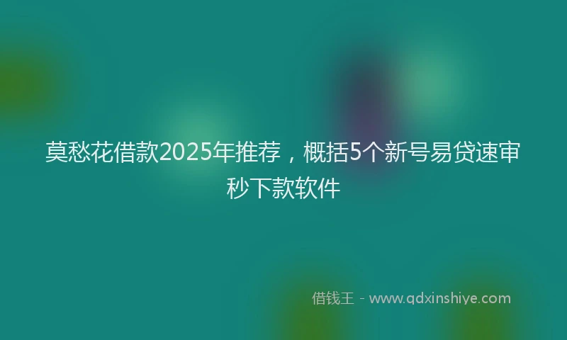莫愁花借款2025年推荐，概括5个新号易贷速审秒下款软件