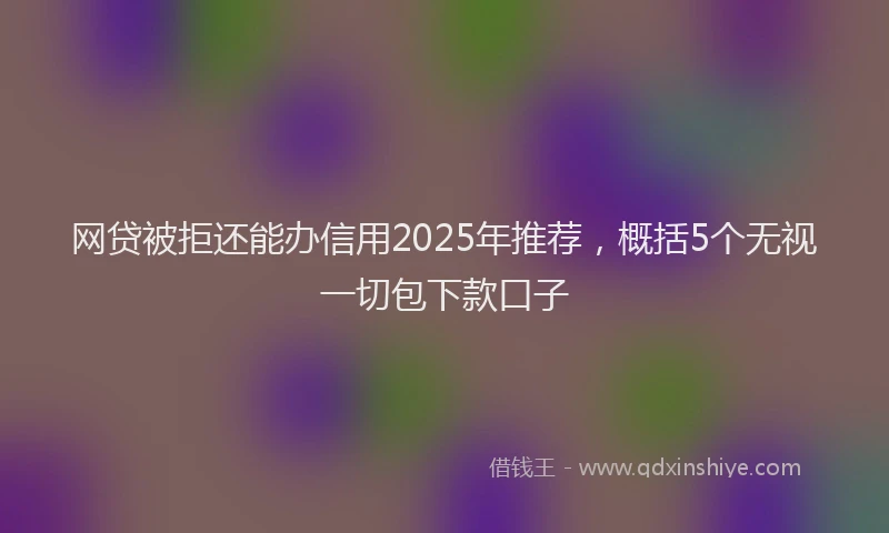 网贷被拒还能办信用2025年推荐，概括5个无视一切包下款口子
