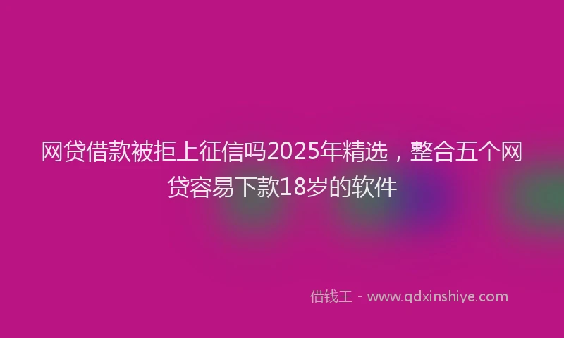 网贷借款被拒上征信吗2025年精选，整合五个网贷容易下款18岁的软件