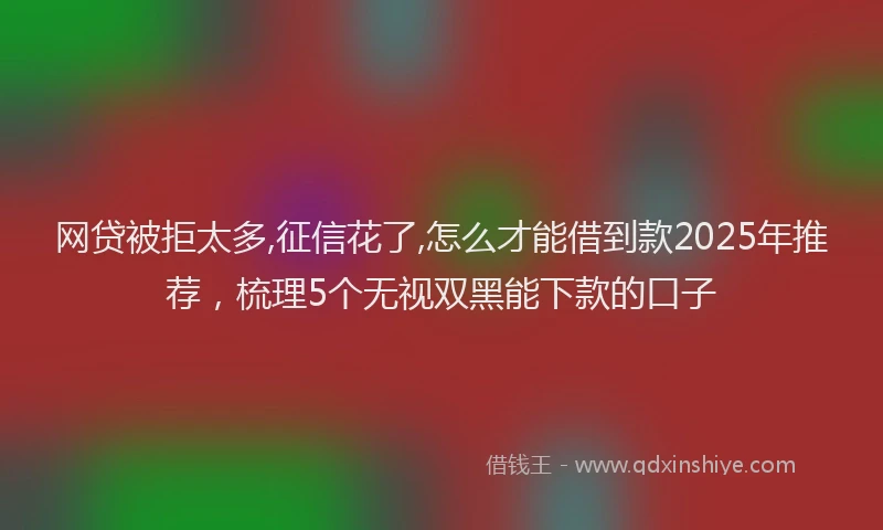 网贷被拒太多,征信花了,怎么才能借到款2025年推荐，梳理5个无视双黑能下款的口子