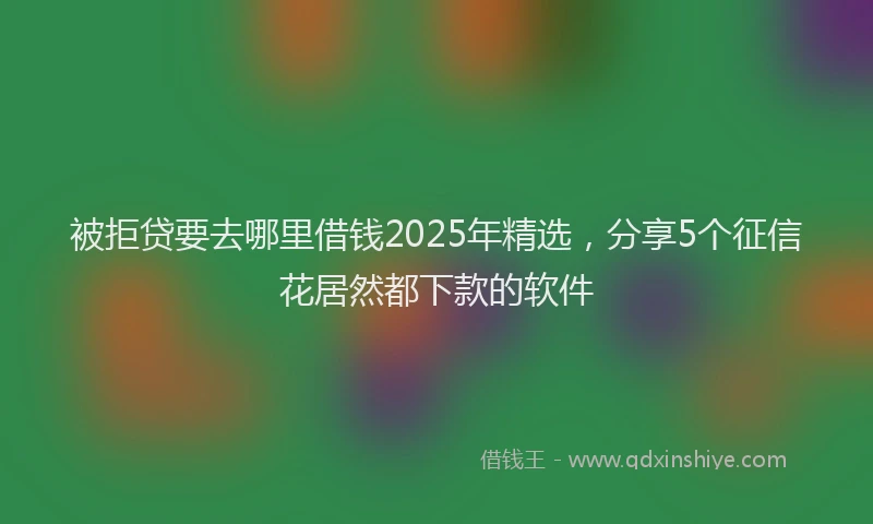 被拒贷要去哪里借钱2025年精选，分享5个征信花居然都下款的软件