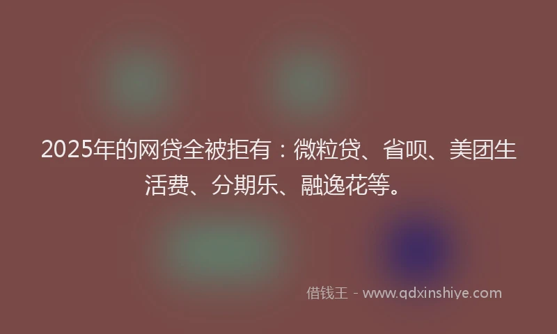 2025年的网贷全被拒有：微粒贷、省呗、美团生活费、分期乐、融逸花等。
