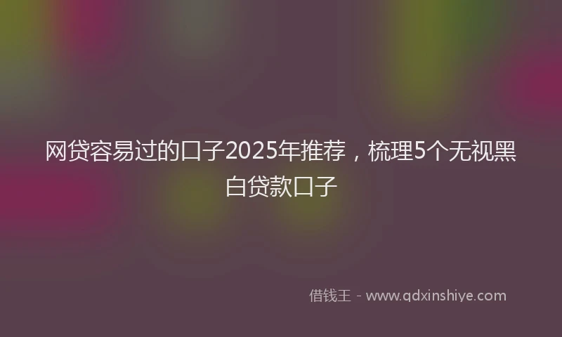 网贷容易过的口子2025年推荐，梳理5个无视黑白贷款口子