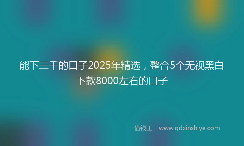 能下三千的口子2025年精选，整合5个无视黑白下款8000左右的口子