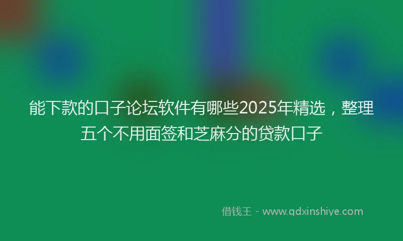 能下款的口子论坛软件有哪些2025年精选，整理五个不用面签和芝麻分的贷款口子