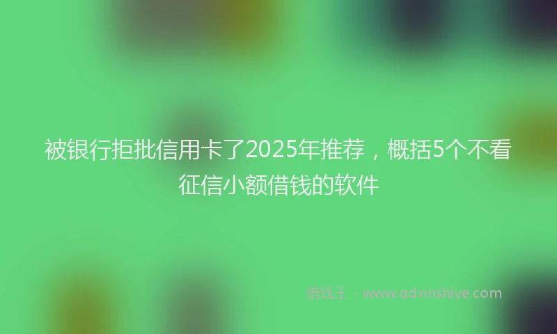 被银行拒批信用卡了2025年推荐，概括5个不看征信小额借钱的软件