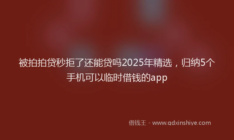 被拍拍贷秒拒了还能贷吗2025年精选，归纳5个手机可以临时借钱的app