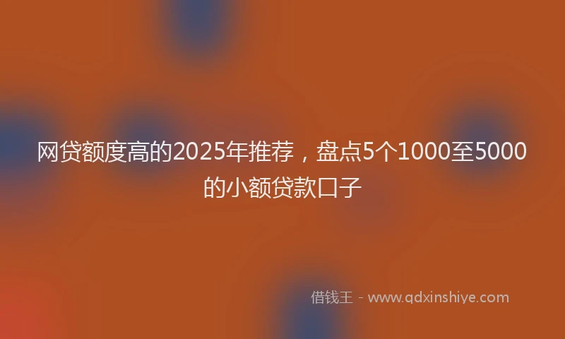 网贷额度高的2025年推荐，盘点5个1000至5000的小额贷款口子