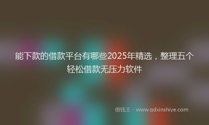 能下款的借款平台有哪些2025年精选，整理五个轻松借款无压力软件