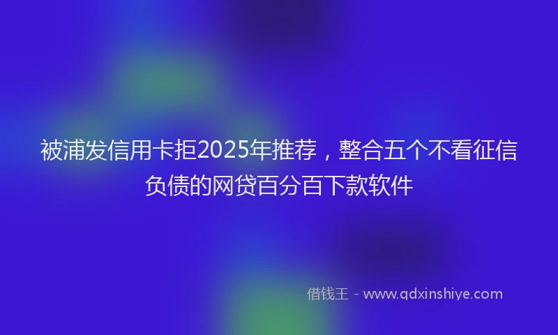 被浦发信用卡拒2025年推荐，整合五个不看征信负债的网贷百分百下款软件