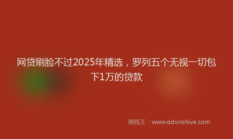 网贷刷脸不过2025年精选，罗列五个无视一切包下1万的贷款