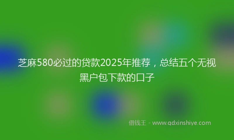 芝麻580必过的贷款2025年推荐，总结五个无视黑户包下款的口子