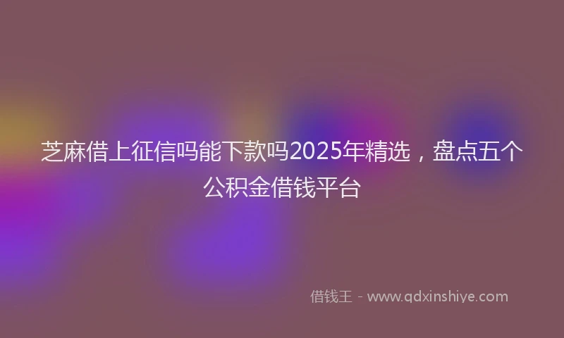 芝麻借上征信吗能下款吗2025年精选，盘点五个公积金借钱平台