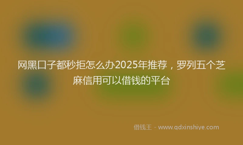 网黑口子都秒拒怎么办2025年推荐，罗列五个芝麻信用可以借钱的平台
