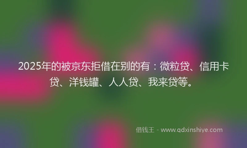 2025年的被京东拒借在别的有：微粒贷、信用卡贷、洋钱罐、人人贷、我来贷等。