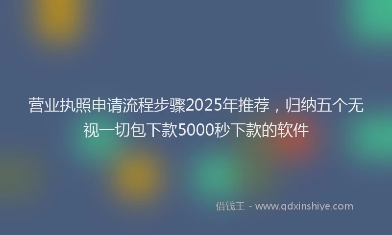 营业执照申请流程步骤2025年推荐，归纳五个无视一切包下款5000秒下款的软件