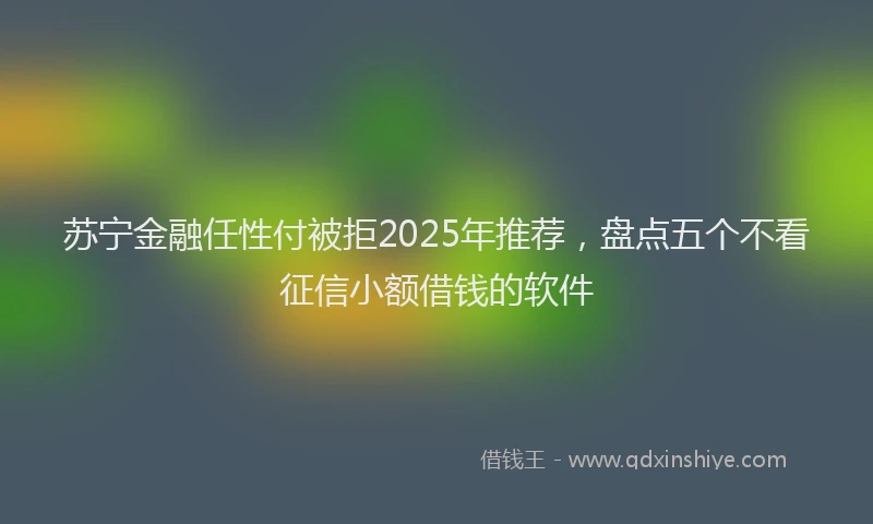 苏宁金融任性付被拒2025年推荐，盘点五个不看征信小额借钱的软件
