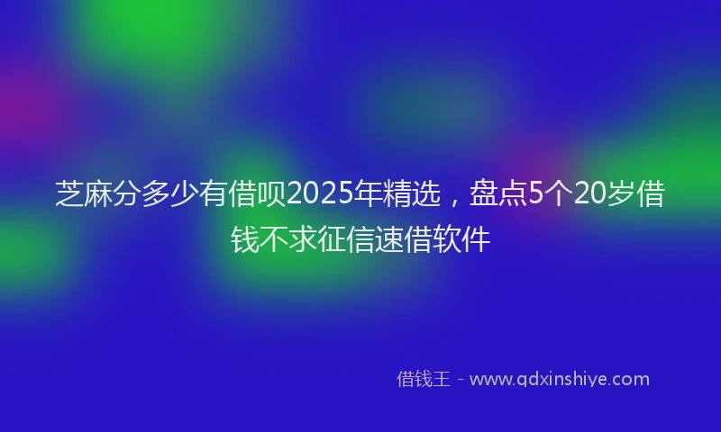 芝麻分多少有借呗2025年精选，盘点5个20岁借钱不求征信速借软件