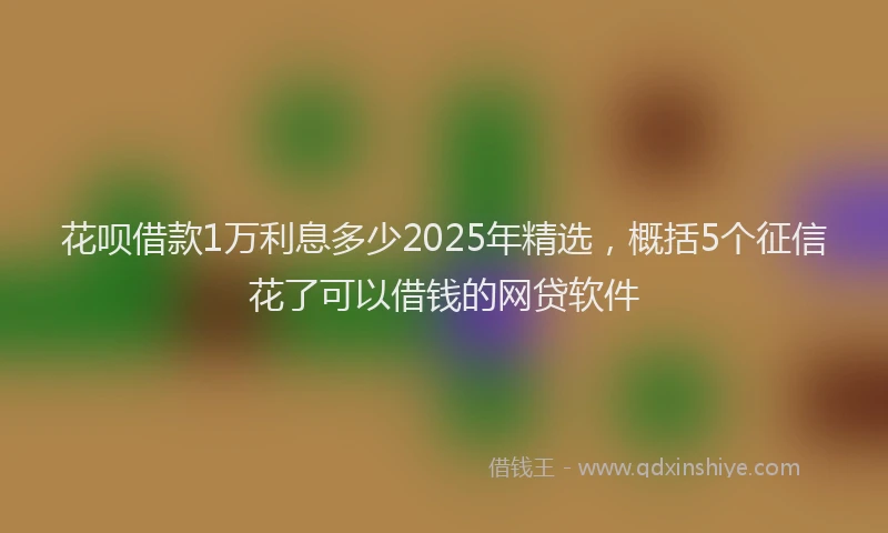 花呗借款1万利息多少2025年精选，概括5个征信花了可以借钱的网贷软件