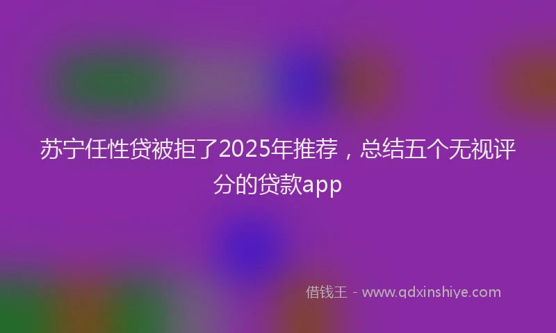 苏宁任性贷被拒了2025年推荐，总结五个无视评分的贷款app
