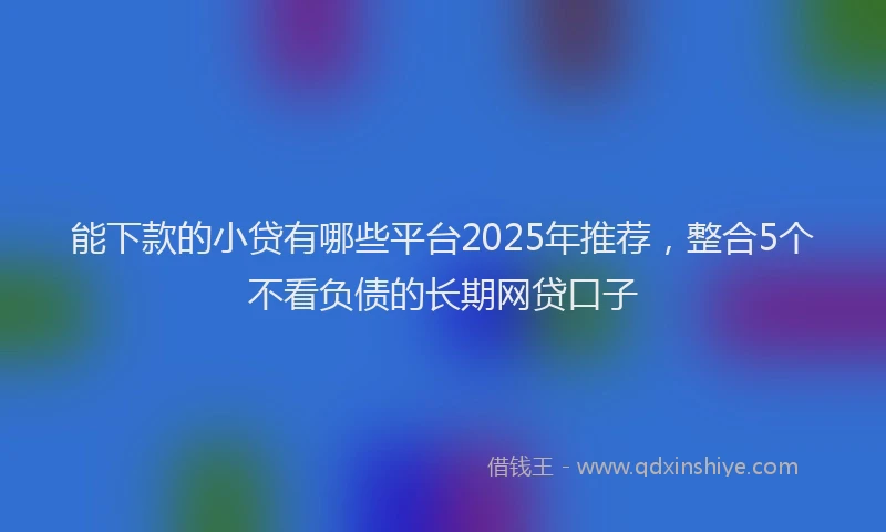 能下款的小贷有哪些平台2025年推荐，整合5个不看负债的长期网贷口子