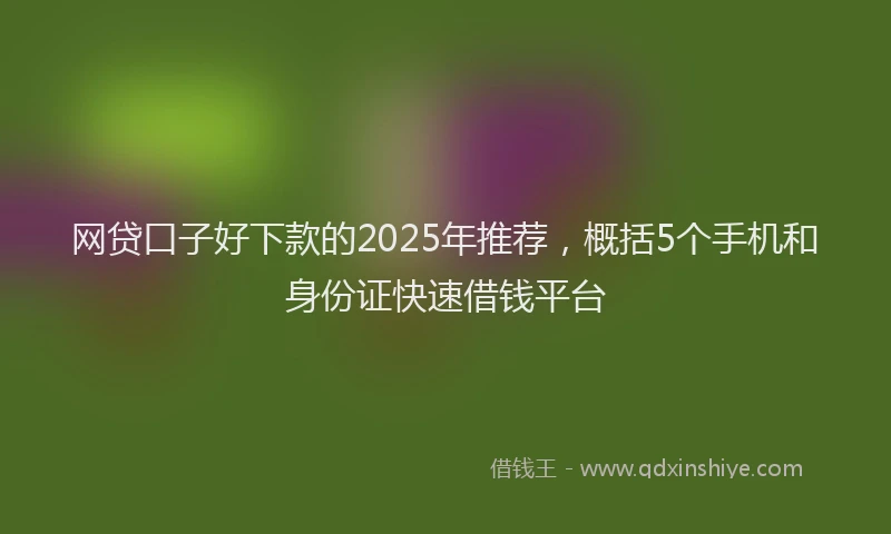网贷口子好下款的2025年推荐，概括5个手机和身份证快速借钱平台