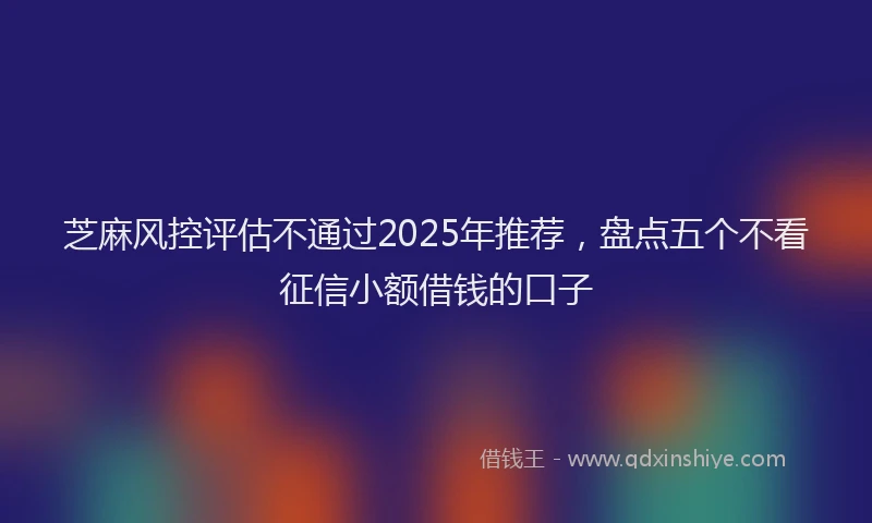芝麻风控评估不通过2025年推荐，盘点五个不看征信小额借钱的口子