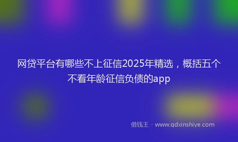 网贷平台有哪些不上征信2025年精选，概括五个不看年龄征信负债的app
