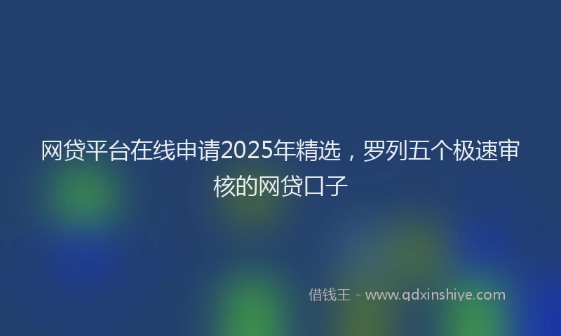 网贷平台在线申请2025年精选，罗列五个极速审核的网贷口子