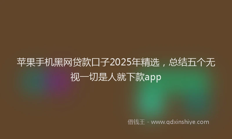 苹果手机黑网贷款口子2025年精选，总结五个无视一切是人就下款app